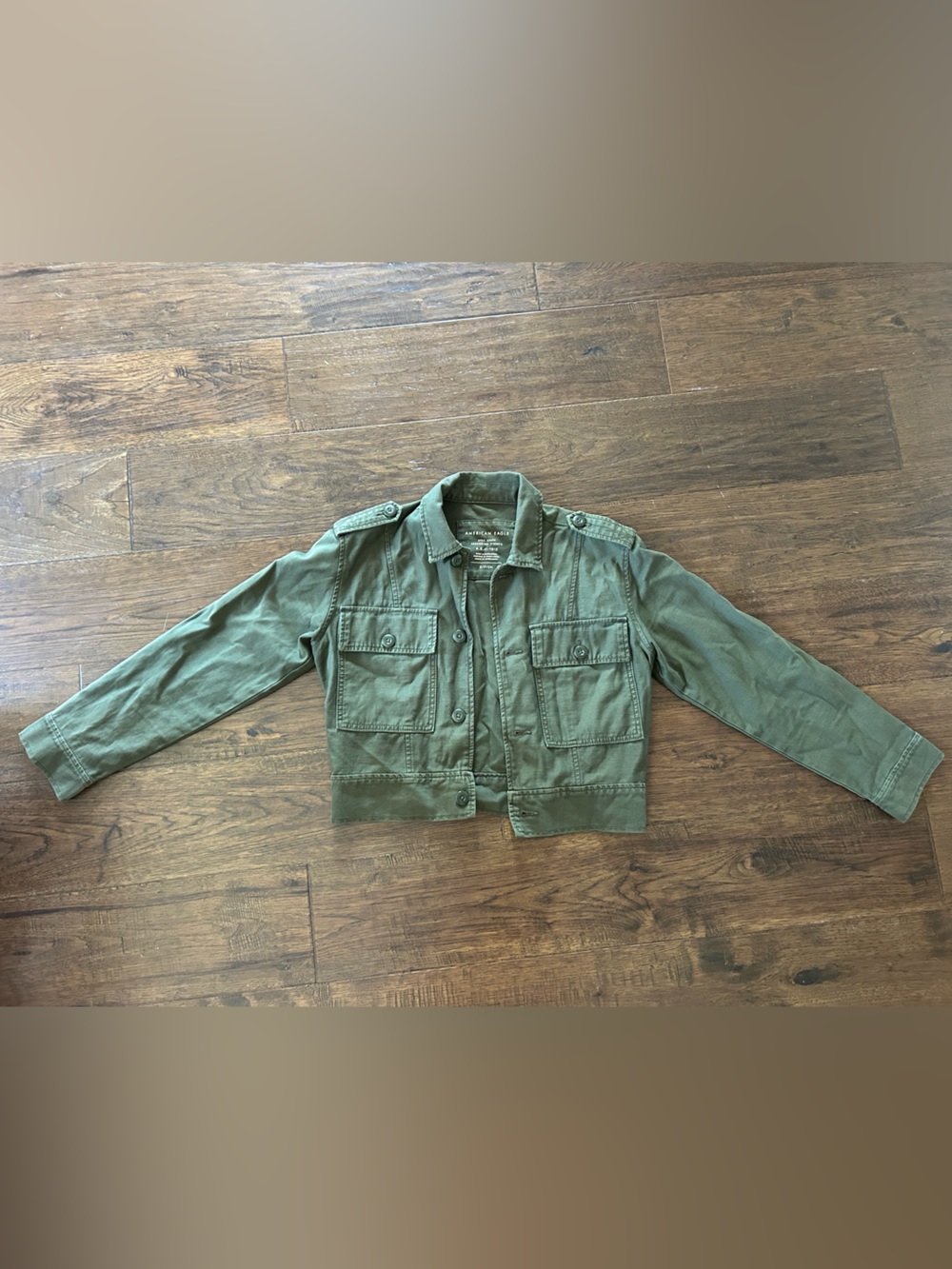 American Eagle Olive Green Utility Cropped Jacket